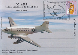 POLAR FLIGHTS, FIRST LANDING AT SOUTH POLE, ANTARCTICA, SPECIAL POSTCARD, 2006, ROMANIA - Polar Flights