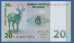 CONGO Democratic Republic - P.83 – 20 Centimes 1997 UNC  Printer: Tumba Bruk, Sweden - Demokratische Republik Kongo & Zaire