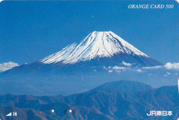 Carte Orange JAPON - Paysage - MONT FUJ - Landscape Mountain - JAPAN Prepaid JR Card  - 376 - Gebirgslandschaften