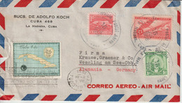 Cuba 1958 Lettre Par Avion Pour L'Allemagne - Briefe U. Dokumente