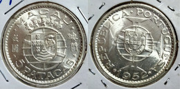 PORTUGAL MACAU 5 PATACAS 1952 Km#5 SILVER BU (G#05-27) - Macao