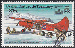 British Antarctic Territory 1994 Used Sc #226 31p Dogs, Plane Hong Kong 94 Emblem - Usati