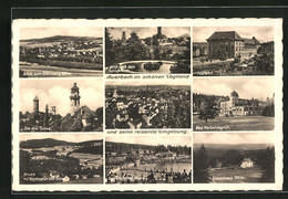 AK Auerbach Im Vogtland, Blick Zum Steinberg, Die Drei Türme, Postamt - Vogtland