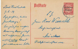 BAYERN ORTSSTEMPEL BAD REICHENHALL K2 1919 Auf 10 Pf Volksstaat Bayern GA - Postal  Stationery