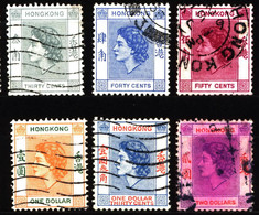 Hong Kong 1954 Mi 183_189 Queen Elizabeth II (1) - Usati