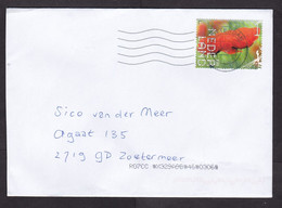 Netherlands: Cover, 2021, 1 Stamp, Poppy Flower, Flowers (traces Of Use) - Covers & Documents