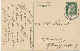 BAYERN ORTSSTEMPEL FRANKENTHAL (Pfalz) K2 1913 Auf 5 Pf Luitpold GA - Postal  Stationery