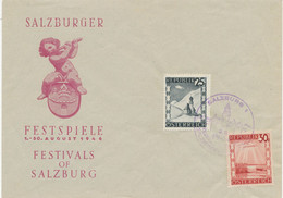 ÖSTERREICH SONDERSTEMPEL 1946„SALZBURG 1 – FESTIVALS OF SALZBURG – SALZBURGER FESTSPIELE“ In Sehr Seltene Violette Farbe - Briefe U. Dokumente