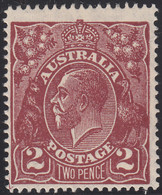 Australia 1926-30 MH Sc #70a 2p George V Red Brown Die I Variety - Nuevos