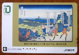 GIAPPONE Ticket Biglietto Treni - Arte Painting Cavalli Horse Railway  IO Card 1.000 ¥ - Usato - Welt