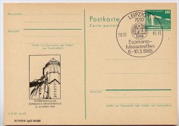 DDR P84-5-85 C109 Postkarte Zudruck BACHDENKMAL ESPERANTO Leipzig Sost. 1985 - Privatpostkarten - Gebraucht