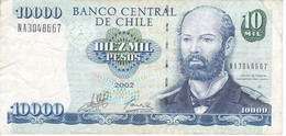 BILLETE DE CHILE DE 10000 PESOS DE DEL AÑO 2002 (BANK NOTE) - Chile