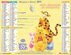 CALENDRIER 2011 ANNEE DE NAISSANCE  Winnie Disney - Tamaño Grande : 2001-...