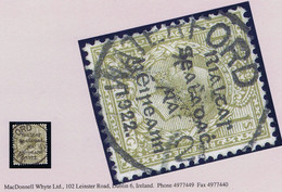 Ireland 1922 Thom Rialtas Black Ovpt On 1s Bistre-brown Used With Central WATERFORD Cds, Appears Dated 7 MR 21 - Usados