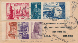 LETTRE SERIE 331/336 POSTE AERIENNE MONACO VILLE NEW-YORK COVER - Briefe U. Dokumente