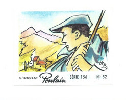 Chromo Pays Basque Albert Se Canto Que Canto 65 X 50 Mm Pub: Chocolat Poulain  Bien 2 Scans - Poulain