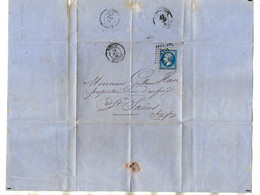 TB 2961 - 1868 - LAC - Lettre De Mrs LEMAITRE - LAVOTTE à ? MP ROUEN Pour SAINT SAENS - 1849-1876: Klassik