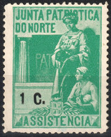 1910's PORTUGAL - JUNTA PATRIÓTICA DO NORTE Revenue Tax Stamp - Charity LABEL CINDERELLA VIGNETTE - Sonstige & Ohne Zuordnung