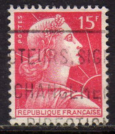 FRANCE FRANCIA 1955 1959 MARIANNE MARIANNA ALLA NEF 15f USATO USED OBLITERE' - 1959-1960 Marianne In Een Sloep