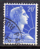 FRANCE FRANCIA 1955 1959 1957 MARIANNE MARIANNA ALLA NEF 20f USATO USED OBLITERE' - 1959-1960 Marianne In Een Sloep