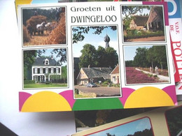 Nederland Holland Pays Bas Dwingeloo Met Huizen En Fietsers Over De Heide - Dwingeloo