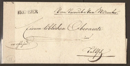 AUSTRIA / CZECH / MORAVIA. 1837. PRE-STAMP FOLDED COVER. KREMSIER STRAIGHT LINE CANCEL - ...-1850 Vorphilatelie