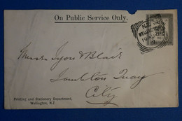 S19 NEW ZEALAND BELLE LETTRE RARE 1891 WELLINGTON POUR CITY + AFFRANCHISSEMENT PLAISANT - Lettres & Documents