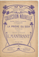 Partition Musicale Ancienne , LA PRIERE DU SOIR , Romance ,E. Mantrant ,5 Pages , Frais Fr 1.95 E - Scores & Partitions