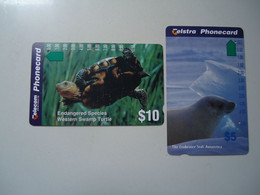 AUSTRALIA  USED CARDS TURTLES SEAL - Tortues