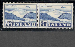 ICELAND....1952:AIRMAIL Michel280mnh** Pair - Luftpost