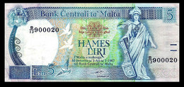 # # # Banknote Malta 5 Liri 1967 # # # - Malta