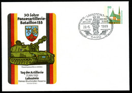 Bund PU290 D2/022-II PANZERARTILLERIE BATAILLON PANZERHAUBITZE Sost. Lahnstein 1989 - Privé Briefomslagen - Gebruikt