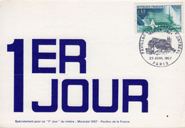 FDC 1er Jour Pavillon De La France MONTREAL 1967 - 1960-1969