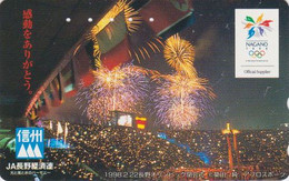 TC JAPON / 110-800681 - SPORT - JEUX OLYMPIQUES NAGANO -FEU D'ARTIFICE - FIREWOKS - OLYMPIC GAMES JAPAN Free Pc - Jeux Olympiques