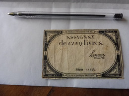 ASSIGNAT De CINQ LIVRES - Assignate