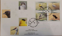 A) 1999, CANADA, BIRDS, FDC, CANARY JILGUERO, CANADIAN CRANE, COMMON AZOR, TORDO SERGEANT, REGINA SK - Altri & Non Classificati