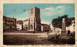 CPA St-JEAN-SOLEYMIEUX - Altit 748 M - Place Publique - Église (580849) - Saint Jean Soleymieux