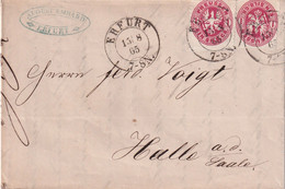 PREUSSEN 1865   LETTRE DE ERFURT - Ganzsachen