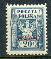 Poland Levant 1919 Overprints - 20f Blue HM (SG 5) - Levant (Turchia)