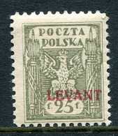 Poland Levant 1919 Overprints - 25f Olive HM (SG 6) - Levant (Turquie)