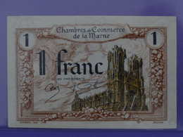 Billet 1fr Des Chambres De Commerce De La Marne 1920 Grand Est Marne Cathédrale De REIMS Carte Géographique Fruits Debar - Cámara De Comercio