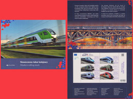 Poland 2021 Booklet Folder / Modern Rolling Stock / Full Of Set Mini Sheet Perforated Version + Tab MNH** New!!! - Booklets