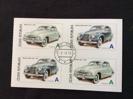 1/2 Carnet YT 776/777 2015 De 4 Timbres Oblitérés Automobiles  Skoda 1201 De 1955 Et Skoda1500 Rapid - Gebruikt