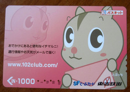 GIAPPONE Ticket Biglietto Bus Metro Treni Fumetti - SF Card 1000 ¥ - Usato - Mundo