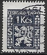 TCHECOSLOVAQUIE   -    SERVICE  -  1947.   Y&T N° 10 Oblitéré.    Lion Héraldique. - Dienstzegels