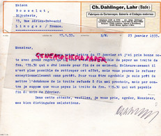 ALLEMAGNE- LAHR- LETTRE CH. DAHLINGER -FABRIQUE CARTONNAGES GAINERIE -BOSSELU BIJOUTERIE LIMOGES-1933 CARTONNERIE - Straßenhandel Und Kleingewerbe