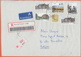 DANIMARCA - DANMARK - 2004 - 6 Stamps - Registered - Medium Envelope - Viaggiata Da Aalborg Per Bruxelles, Belgium - Brieven En Documenten