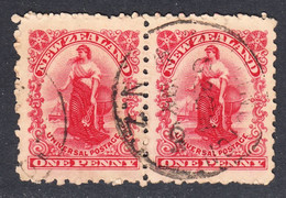 New Zealand 1908, Cancelled, Pair, Sc# ,SG 386 - Usados