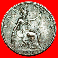 • MISTRESS OF SEAS: UNITED KINGDOM ★ FARTHING 1916! LOW START ★ NO RESERVE! - B. 1 Farthing