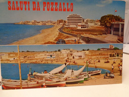 Cartolina Saluti Da Pozzallo Prov Ragusa Spiaggia, Barche, Vespa Piaggio 1973 - Ragusa